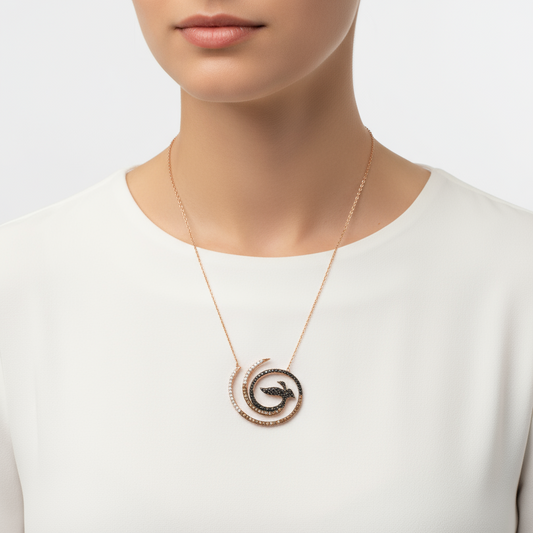 Smaragd-Phönix-Silberkette für Damen