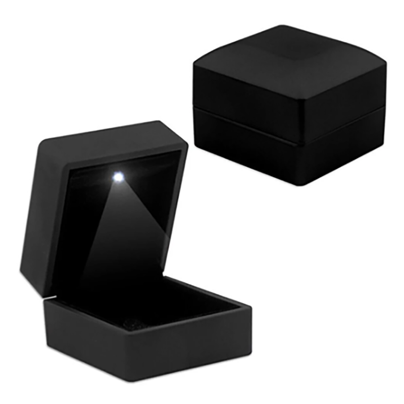 Lighted Black Color Ring Box