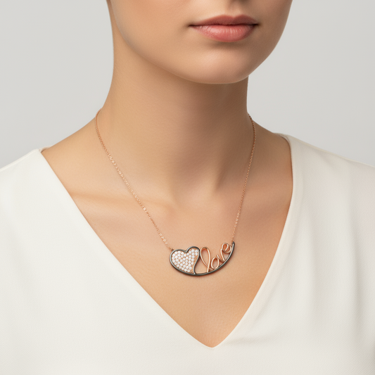 Heart Love Women's Silver Necklace