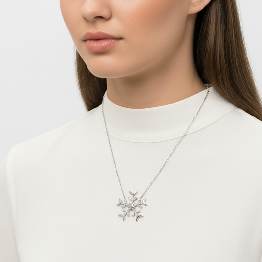 Collier en argent pour femme avec flocon de neige