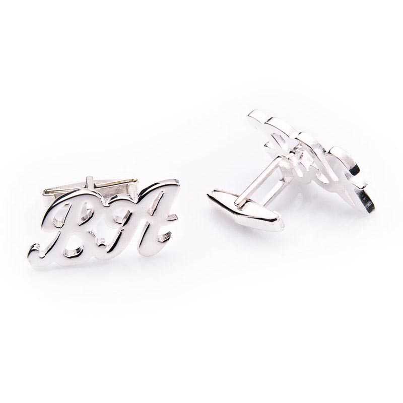 Custom Letter Silver Cufflinks