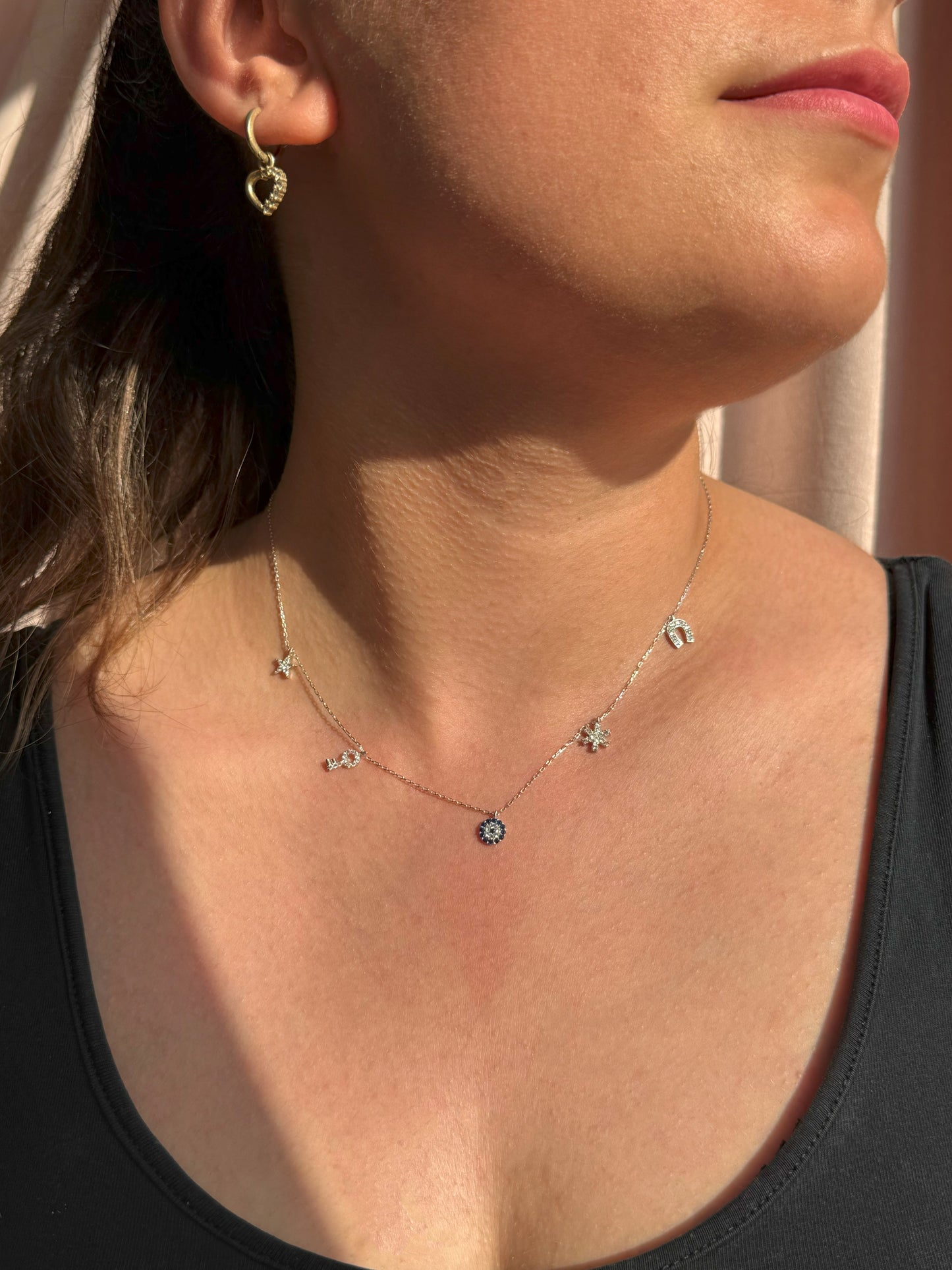 5 Lucky Silver Necklace