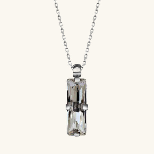 Swarovski Crystal Baguette Stone Women's Silver Necklace