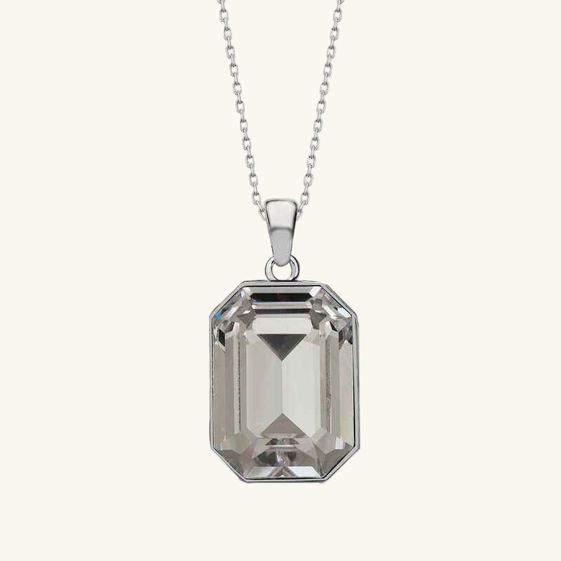 Swarovski Crystal Baguette Women's Silver Necklace