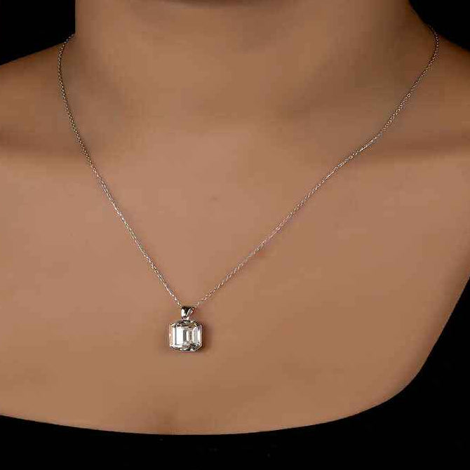 Swarovski Crystal Baguette Women's Silver Necklace