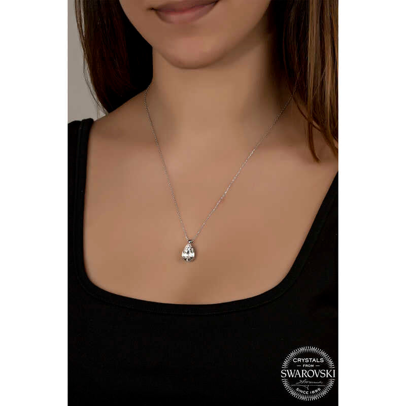 Collier en argent pour femme avec pendentif en cristal Swarovski