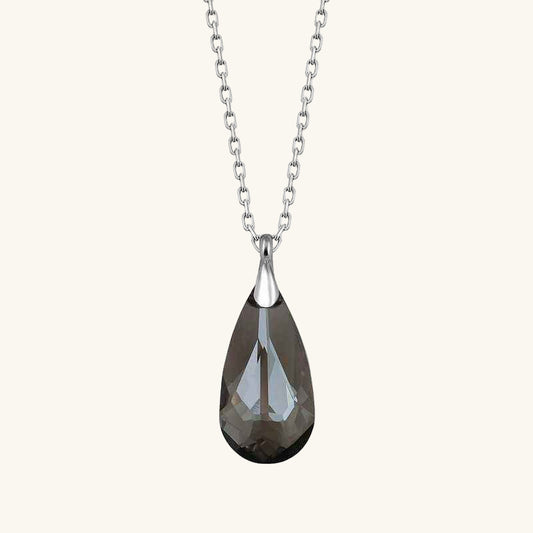 Swarovski Crystal Stone Drop Women's Silver Necklace