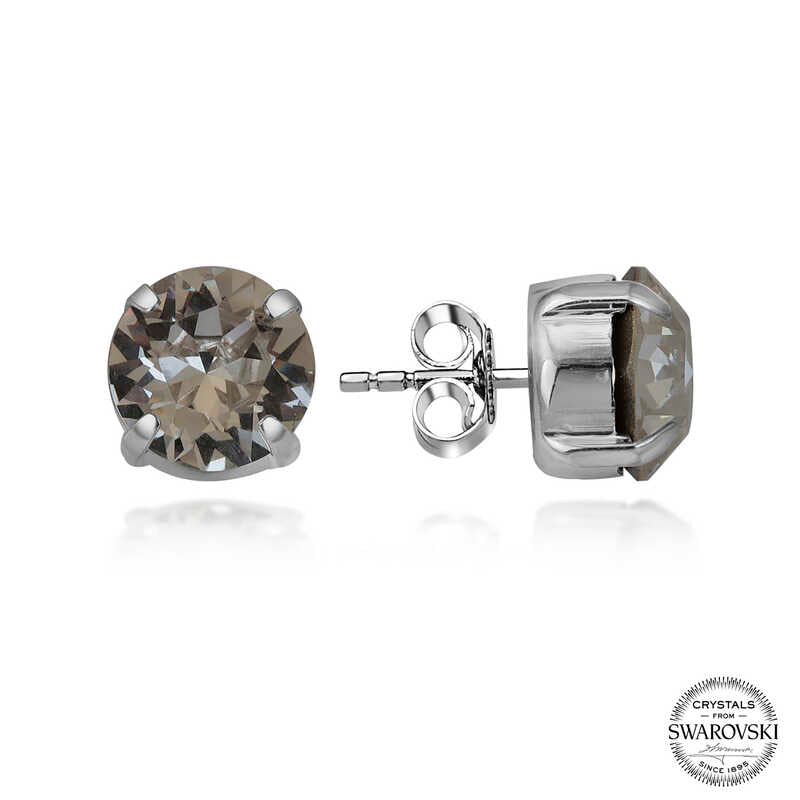 Swarovski Crystal Stone Silver Stud Women's Earring