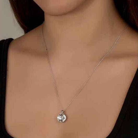 Swarovski Crystal Stone Women's Silver Necklace