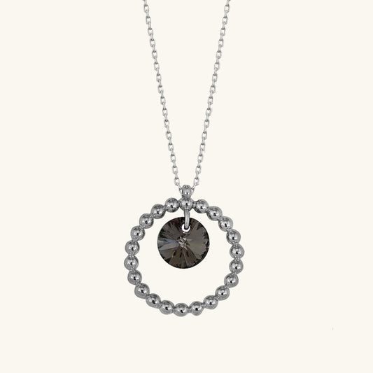 Swarovski Crystal Stone Ring Silver Women's Necklace
