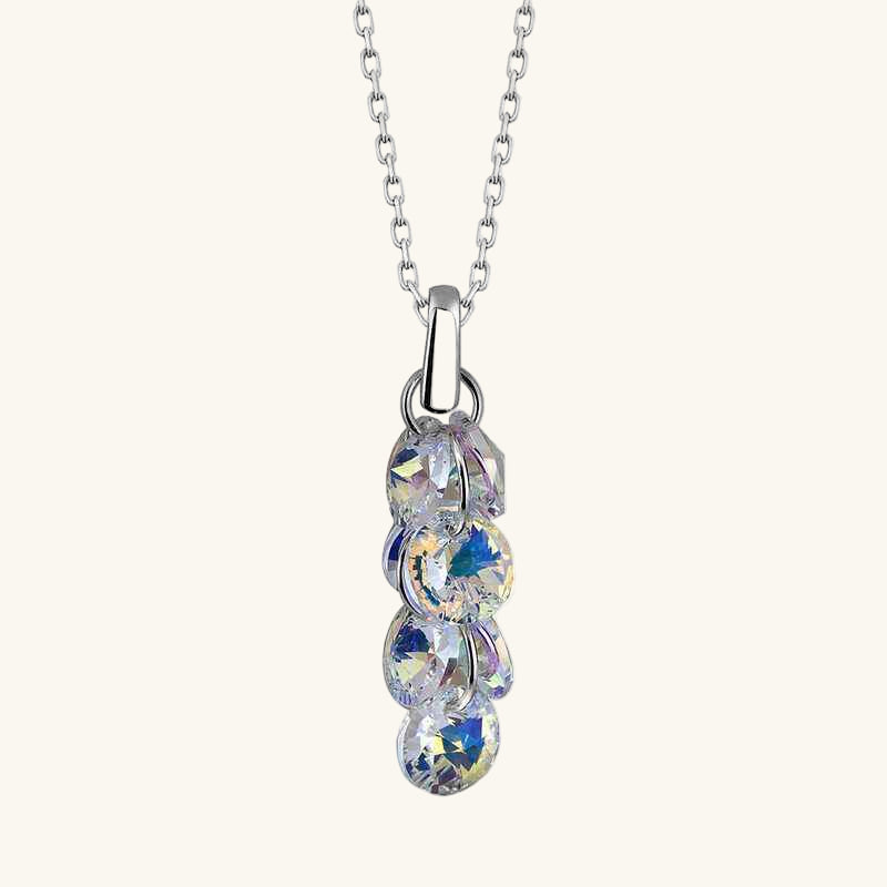 Swarovski Crystal Cluster Women's Silver Necklace