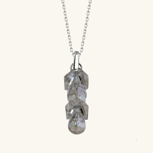 Swarovski Crystal Cluster Women's Silver Necklace