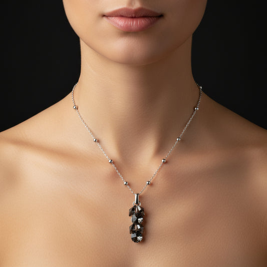 Crystal Cluster Women's Silver Necklace