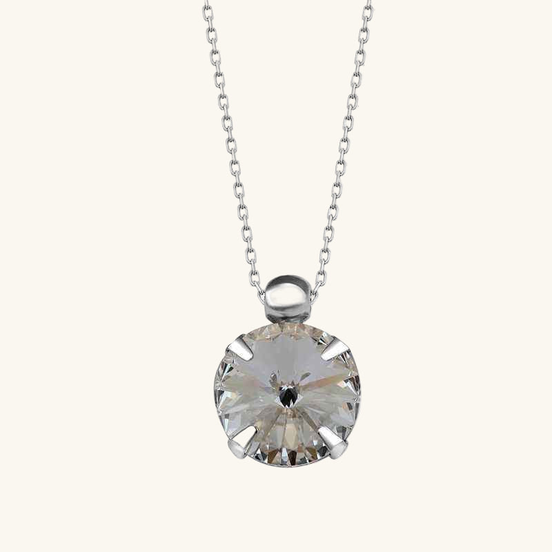 Swarovski Crystal Solitaire Women's Silver Necklace