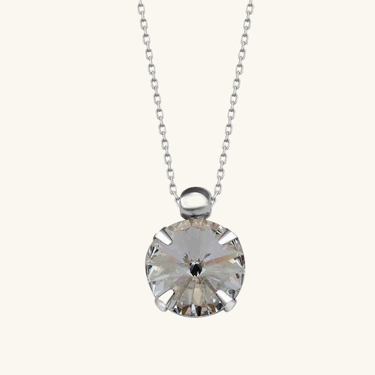 Swarovski Crystal Solitaire Women's Silver Necklace