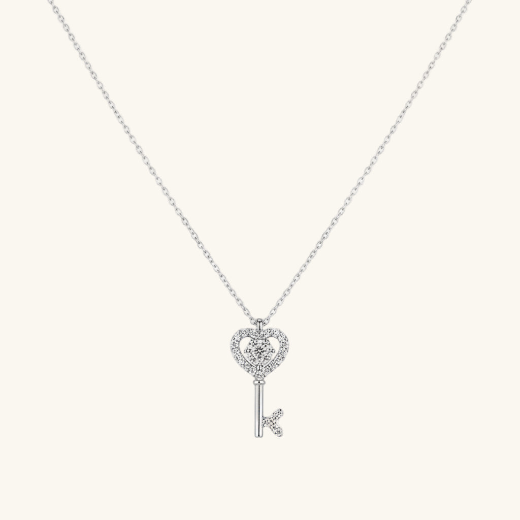 Swarovski Stone Key Women's Silver Necklace