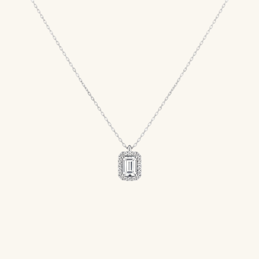 Swarovski Stone Silver Baguette Women's Necklace