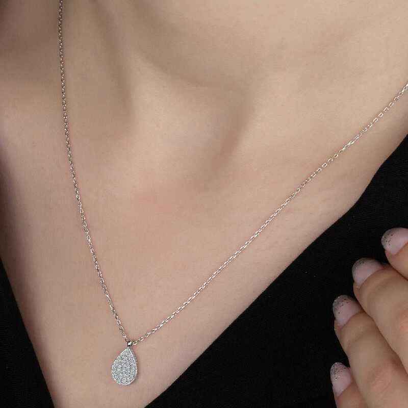 Swarovski Stone Drop Women's Silver Necklace