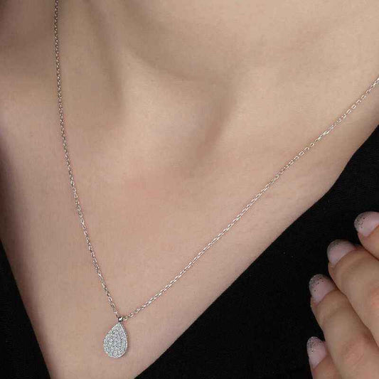 Swarovski Stone Drop Women's Silver Necklace