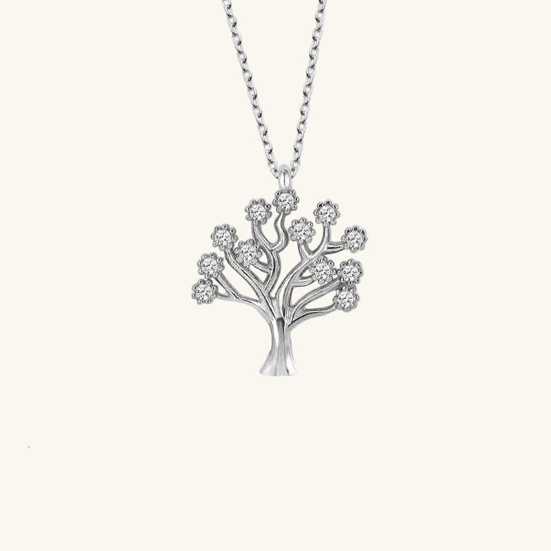 Swarovski Stone Tree of Life Women's Silver Necklace