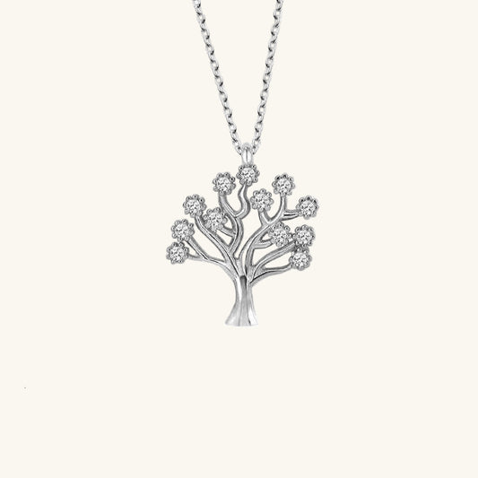 Swarovski Stone Tree of Life Women's Silver Necklace