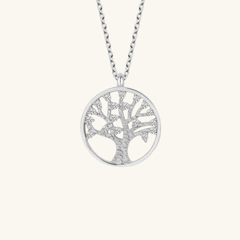 Swarovski Stone Tree of Life Women's Silver Necklace