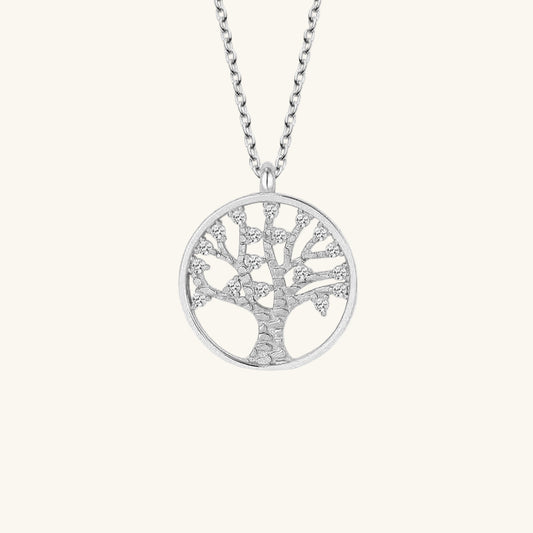 Swarovski Stone Tree of Life Women's Silver Necklace