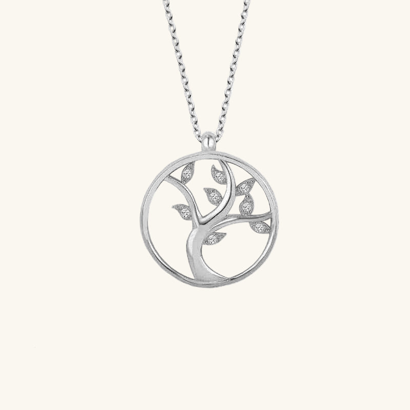 Swarovski Stone Tree of Life Women's Silver Necklace