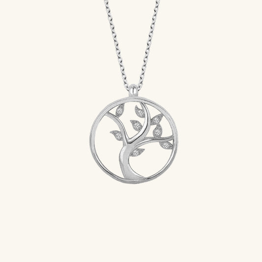 Swarovski Stone Tree of Life Women's Silver Necklace