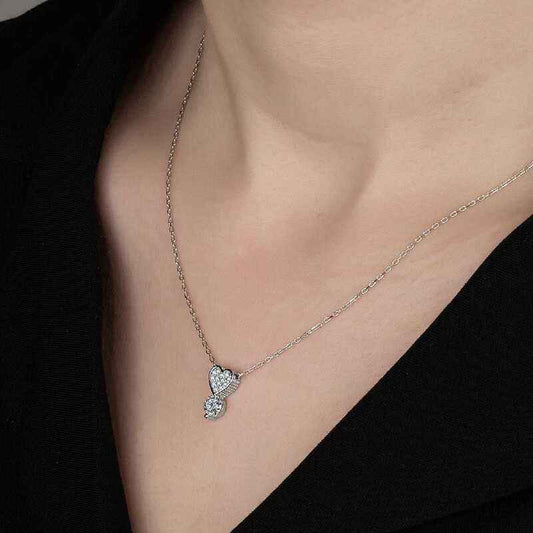 Swarovski Stone Heart Solitaire Women's Silver Necklace