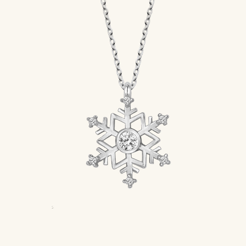 Swarovski Stone Snowflake Women's Silver Necklace