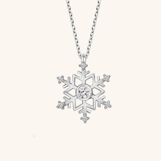 Swarovski Stone Snowflake Women's Silver Necklace