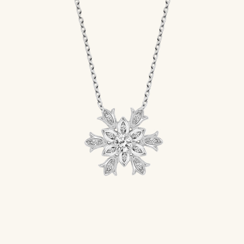 Swarovski Stone Snowflake Women's Silver Necklace