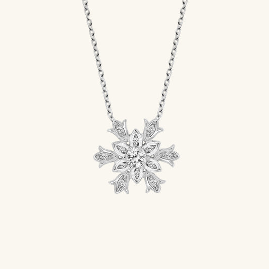 Swarovski Stone Snowflake Women's Silver Necklace
