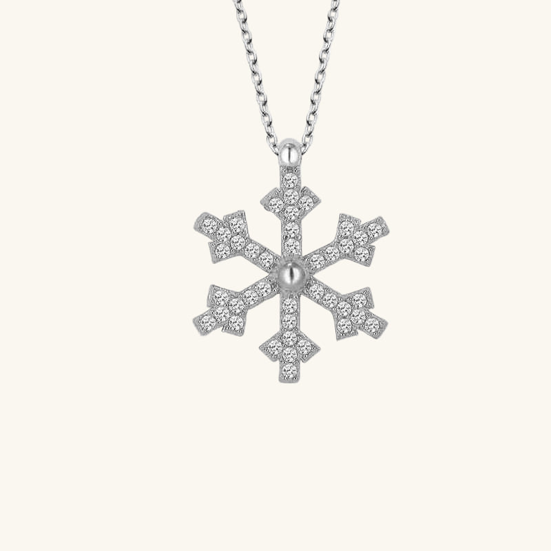 Swarovski Stone Snowflake Women's Silver Necklace