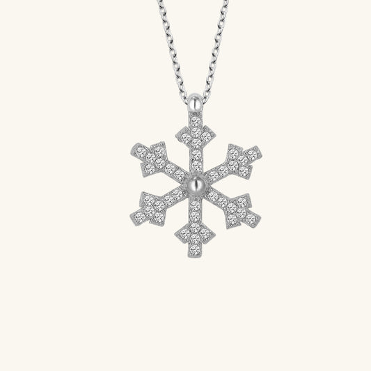 Swarovski Stone Snowflake Women's Silver Necklace