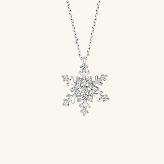 Swarovski Stone Snowflake Women's Silver Necklace