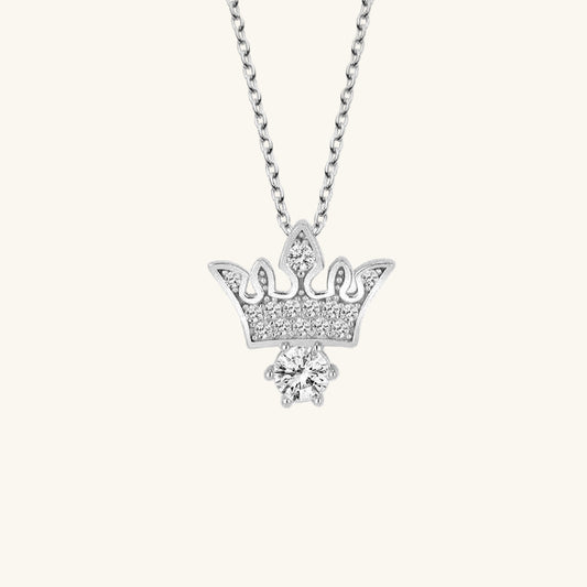 Swarovski Stone Crown Women's Silver Necklace
