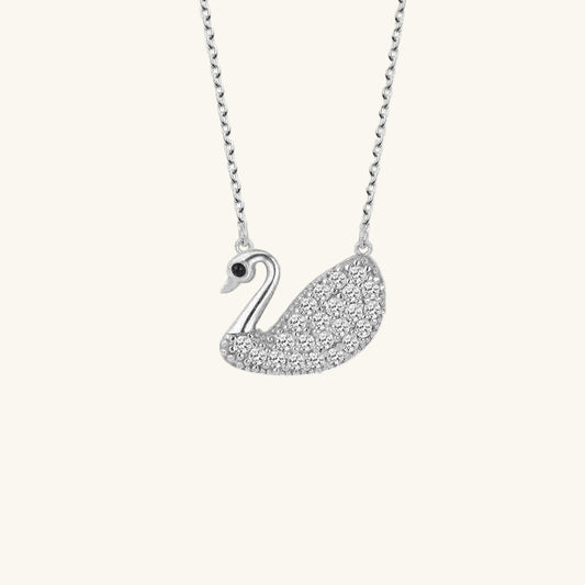 Swarovski Stone Swan Women's Silver Necklace