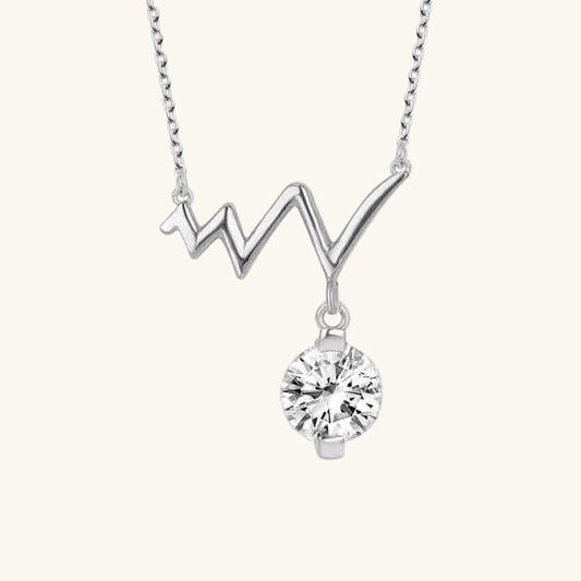 Crystal Stone Rhythm Women's Silver Necklace