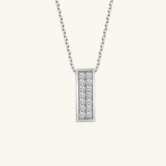 Crystal Stone Women's Silver Backstone Necklace