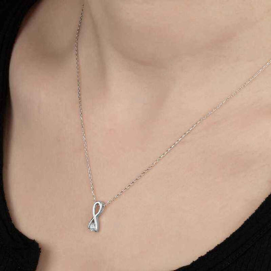 Swarovski Stone Infinity Women's Silver Necklace
