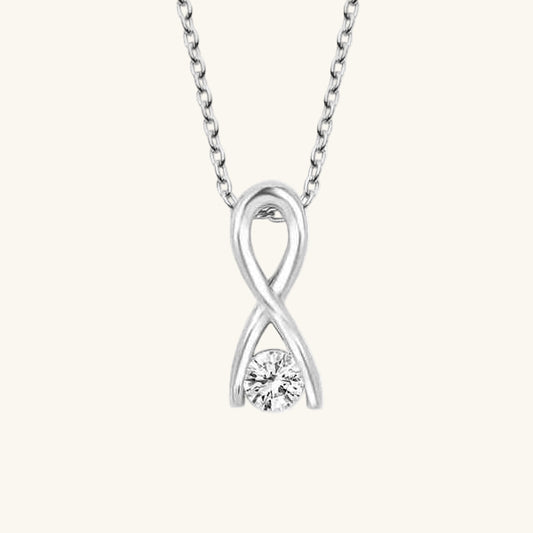 Crystal Stone Infinity Women's Silver Necklace