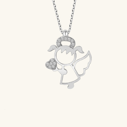 Crystal Stone Silver Mermaid Women's Necklace