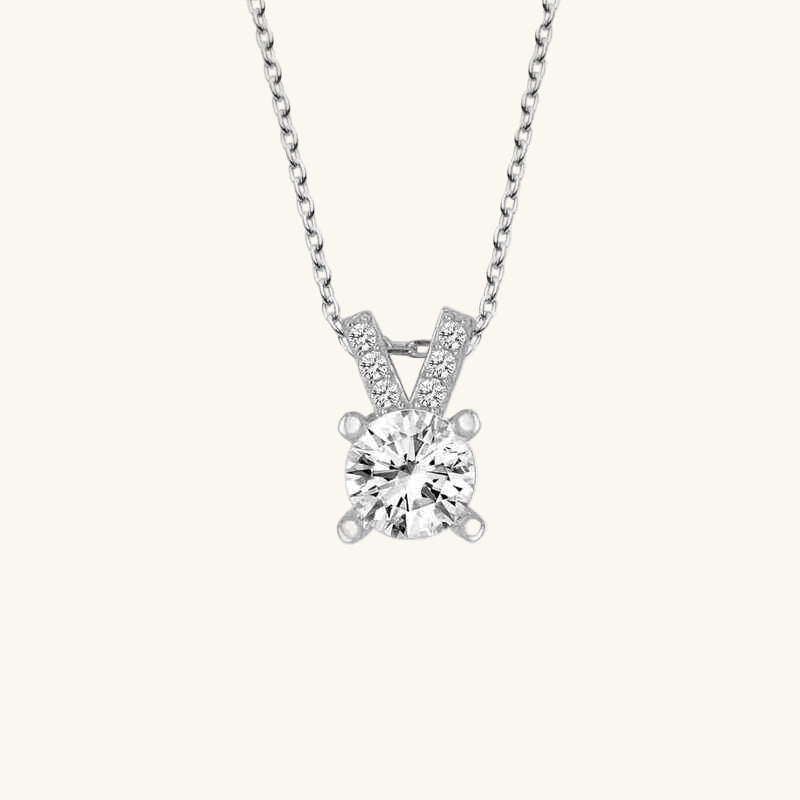 Swarovski Stone Solitaire Women's Silver Necklace