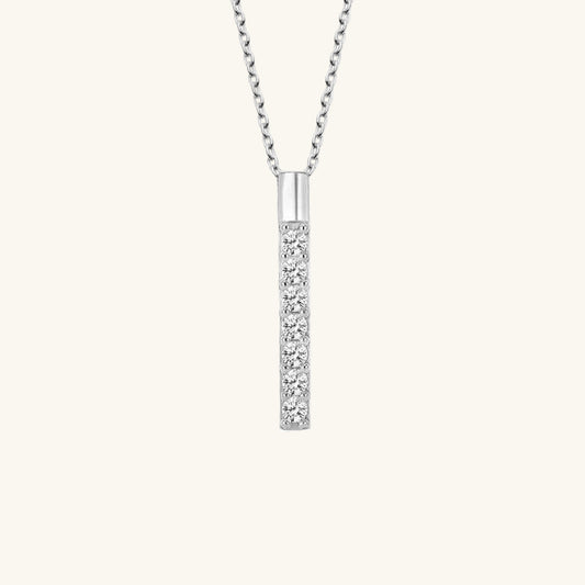 Crystal Stone Seven-Stone Women's Silver Necklace