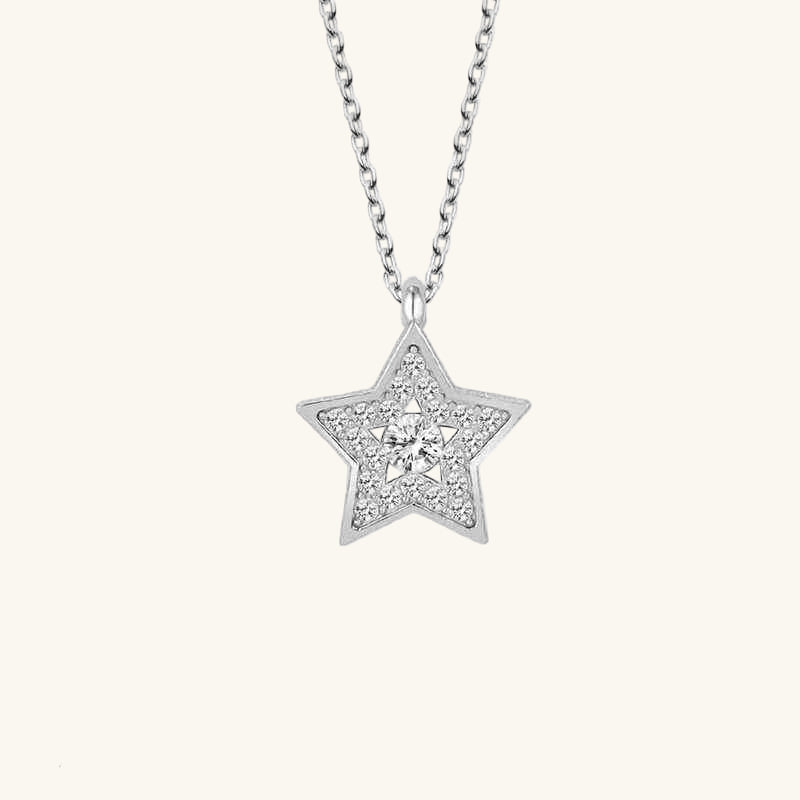 Swarovski Stone Star Women's Silver Necklace