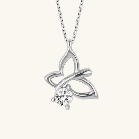 Crystal Stone Dragonfly Women's Silver Necklace