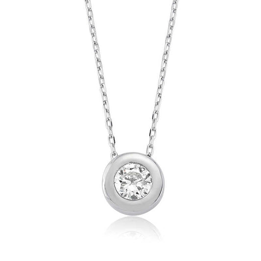 Collier en argent pour femme avec pierre unique