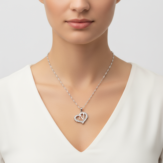 Collier en argent pour femme V-Heart